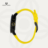 Christ Verra Casual Men's Watches Draeven Series Strap Rubber Sillicon CV 12526G-36 BLK/YLW
