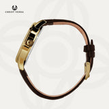 Christ Verra Jam Tangan Couple Solunae Series Strap Leather Gold CV 51016G-22 IPG CV 51016L-22 IPG