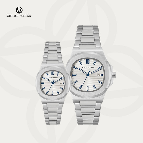Christ Verra Jam Tangan Couple Coppia SeriesCV 921548G-11 SLV  CV 921548L-11 SLV