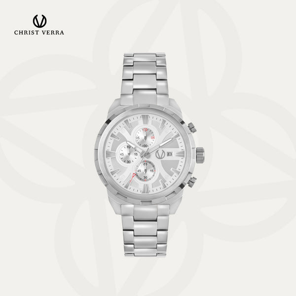 Christ Verra Jam Tangan Couple Syntra Series Strap Stainless Steel CV 12227G-11 WHT  CV 12227L-11 WHT