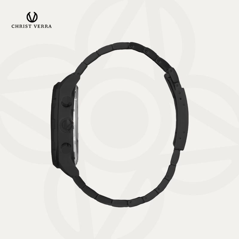 Christ Verra Jam Tangan Couple Syntra Series Strap Stainless Steel  CV 12227G-16 BLK  CV 12227L-16 BLK