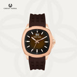 Christ Verra Casual Men's Monarch Timeless Strap Rubber Sillicon CV 110614G-35 BRN