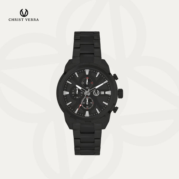 Christ Verra Jam Tangan Couple Syntra Series Strap Stainless Steel  CV 12227G-16 BLK  CV 12227L-16 BLK