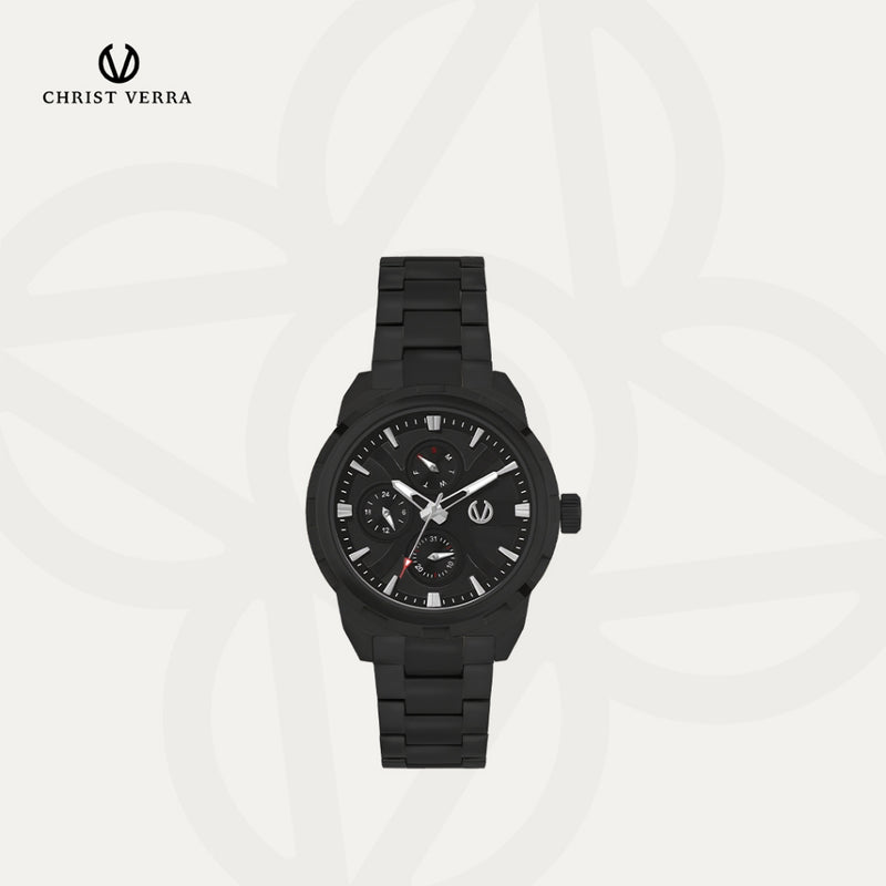 Christ Verra Jam Tangan Couple Syntra Series Strap Stainless Steel  CV 12227G-16 BLK  CV 12227L-16 BLK