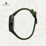 Christ Verra Casual Men's Watches Vanguard Series Strap Rubber Sillicon CV 12240G-36 BLK/GRN