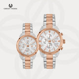 Christ Verra Jam Tangan Couple Syntra Series Strap Stainless Steel CV 12227G-14 WHT  CV 12227L-14 WHT