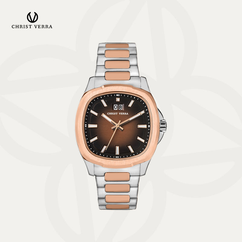 Christ Verra Casual Men's Watches Monarch Timeless Series Stainless Steel CV 110614G-14 BRN
