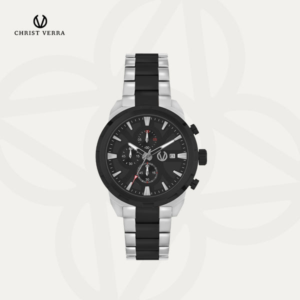 Christ Verra Jam Tangan Couple Syntra Series Strap Stainless Steel CV 12227G-10 BLK  CV 12227L-10 BLK