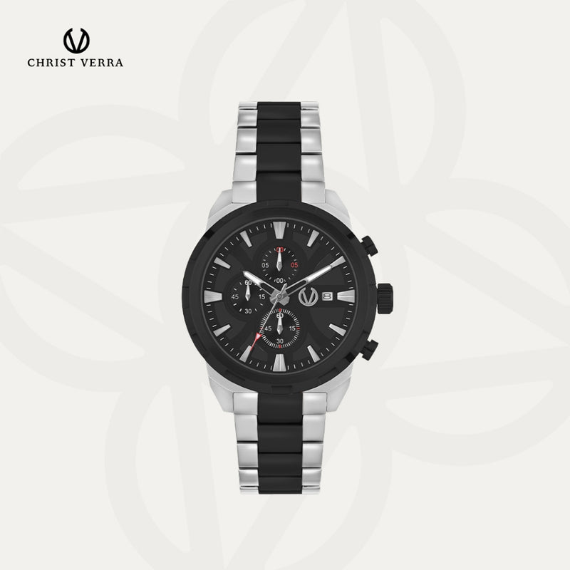 Christ Verra Jam Tangan Couple Syntra Series Strap Stainless Steel CV 12227G-10 BLK  CV 12227L-10 BLK