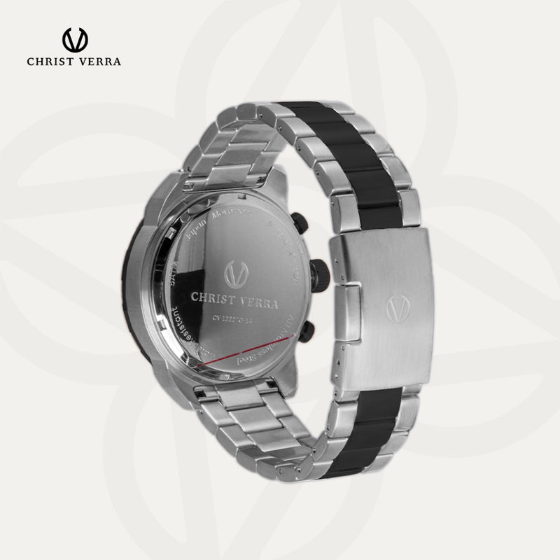 Christ Verra Jam Tangan Couple Syntra Series Strap Stainless Steel CV 12227G-10 BLK  CV 12227L-10 BLK