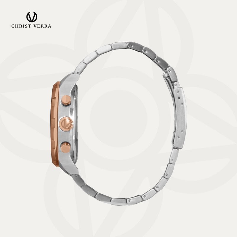 Christ Verra Jam Tangan Couple Syntra Series Strap Stainless Steel CV 12227G-14 WHT  CV 12227L-14 WHT