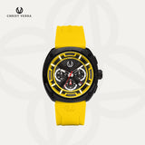 Christ Verra Casual Men's Watches Vanguard Series Strap Rubber Sillicon CV 12240G-36 BLK/YLW