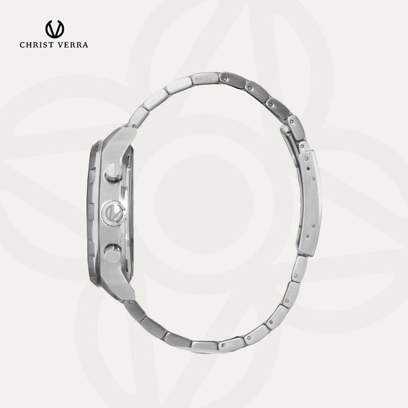 Christ Verra Jam Tangan Couple Syntra Series Strap Stainless Steel CV 12227G-11 WHT  CV 12227L-11 WHT