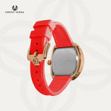Christ Verra Casual Women Watches Glimora Series CV 53321L-35 BLK/RED Rubber Sillicon Strap