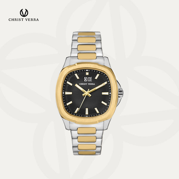 Christ Verra Casual Men's Watches Monarch Timeless Series Stainless Steel CV 110614G-13 BLK