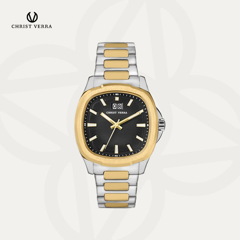 Christ Verra Casual Men's Watches Monarch Timeless Series Stainless Steel CV 110614G-13 BLK