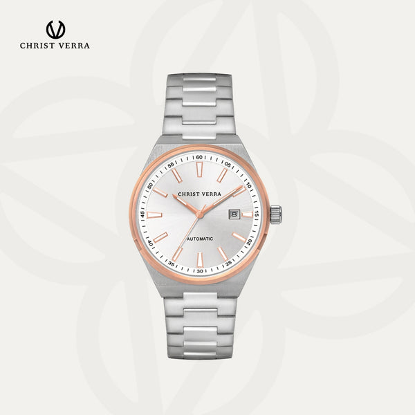Christ Verra Casual Men's Watches Jam Tangan Pria Automatic Steelcraft Series  CV 323096G-14 WHT
