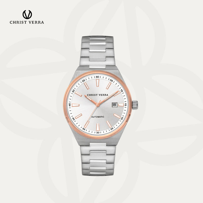 Christ Verra Casual Men's Watches Jam Tangan Pria Automatic Steelcraft Series  CV 323096G-14 WHT