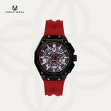 Christ Verra Casual Men's Watches Bravon Series Strap Rubber Sillicon CV 113926G-36 BLK/RED