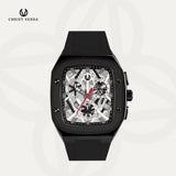 Christ Verra Casual Men's Watches Fortix Series Strap Rubber Sillicon CV 111110G-36 BLK/SLV