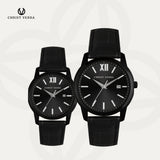 Christ Verra Jam Tangan Couple Dominus & Domina Series Strap Leather CV 12454G-26 BLK & CV 12454L-26 BLK