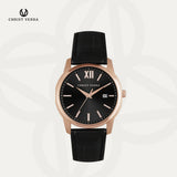 Christ Verra Jam Tangan Couple Dominus & Domina Series Strap Leather CV 12454G-25 BLK & CV 12454L-25 BLK