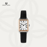 Christ Verra Casual Women's Petit Signature Series Leather Strap Silver Rosegold CV 121107L-24 WHT
