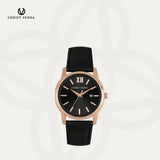 Christ Verra Jam Tangan Couple Dominus & Domina Series Strap Leather CV 12454G-25 BLK & CV 12454L-25 BLK