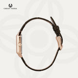 Christ Verra Casual Women's Petit Signature Series Leather Strap Rosegold CV 121107L-25 WHT