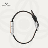 Christ Verra Casual Women's Petit Signature Series Leather Strap Silver Rosegold CV 121107L-24 WHT