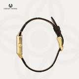 Christ Verra Casual Women's Petit Signature Series Leather Strap Gold CV 121107L-22 IPG