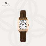 Christ Verra Casual Women's Petit Signature Series Leather Strap Rosegold CV 121107L-25 WHT