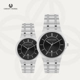 Christ Verra Jam Tangan Couple AMORÉL Series Strap Stainless Steel CV 12405G-11 BLK CV 12405L-11 BLK